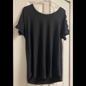 August silk black blouse size X-Large.